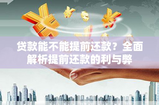 荔湾贷款能不能提前还款？全面解析提前还款的利与弊
