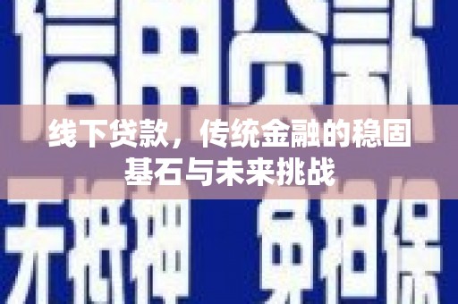 荔湾线下贷款，传统金融的稳固基石与未来挑战