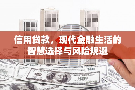 荔湾信用贷款，现代金融生活的智慧选择与风险规避