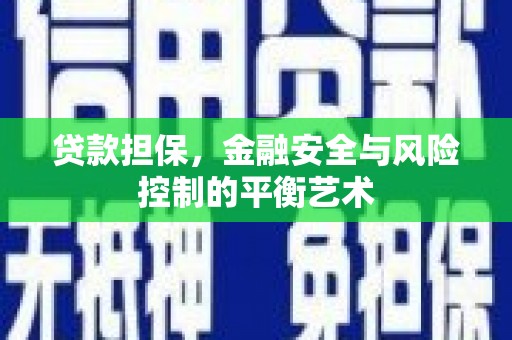 荔湾贷款担保，金融安全与风险控制的平衡艺术