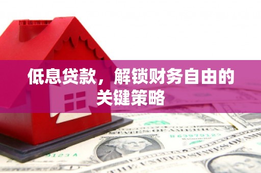 荔湾低息贷款，解锁财务自由的关键策略