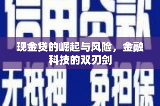 荔湾现金贷的崛起与风险，金融科技的双刃剑