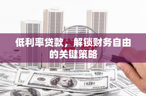 荔湾低利率贷款，解锁财务自由的关键策略