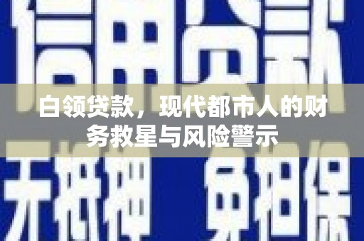 荔湾白领贷款，现代都市人的财务救星与风险警示