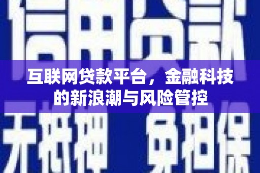 荔湾互联网贷款平台，金融科技的新浪潮与风险管控