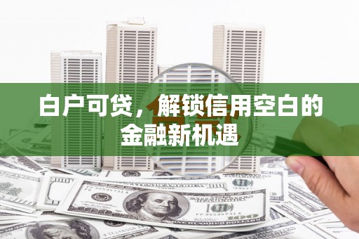 荔湾白户可贷，解锁信用空白的金融新机遇