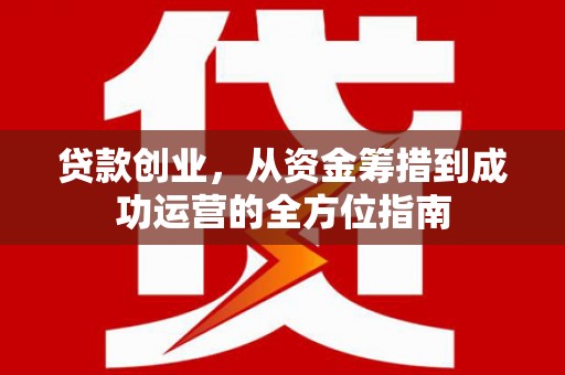 荔湾贷款创业，从资金筹措到成功运营的全方位指南