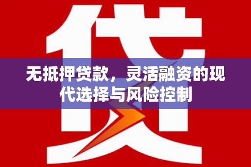 荔湾无抵押贷款，灵活融资的现代选择与风险控制
