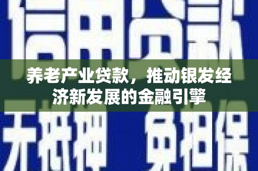 荔湾养老产业贷款，推动银发经济新发展的金融引擎