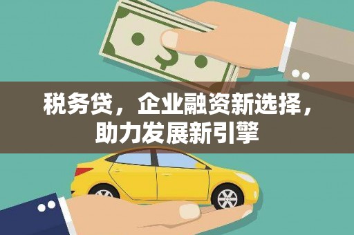 荔湾税务贷，企业融资新选择，助力发展新引擎