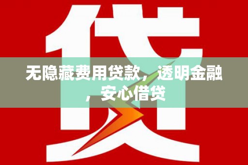 荔湾无隐藏费用贷款，透明金融，安心借贷