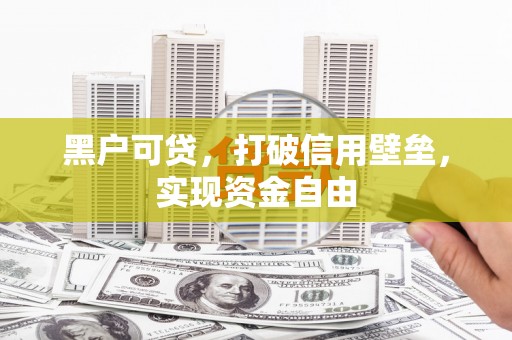 荔湾黑户可贷，打破信用壁垒，实现资金自由