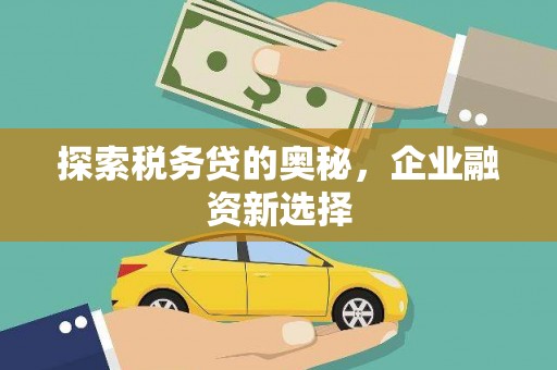 荔湾探索税务贷的奥秘，企业融资新选择
