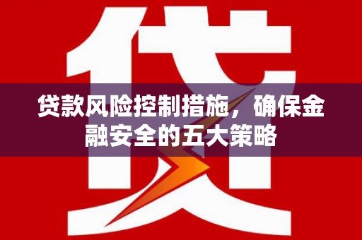 荔湾贷款风险控制措施，确保金融安全的五大策略
