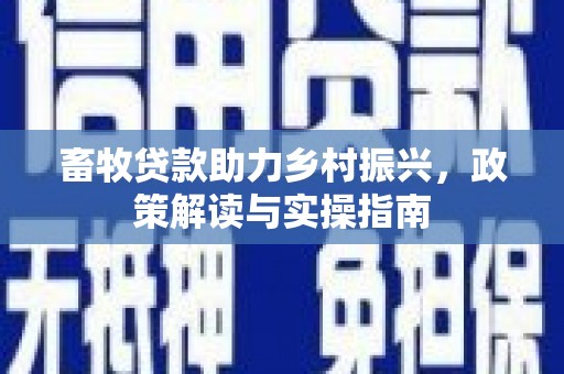 荔湾畜牧贷款助力乡村振兴，政策解读与实操指南